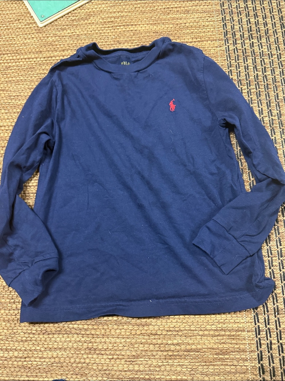 Ralph Lauren Navy Long Sleeve Shirt with Red Pony